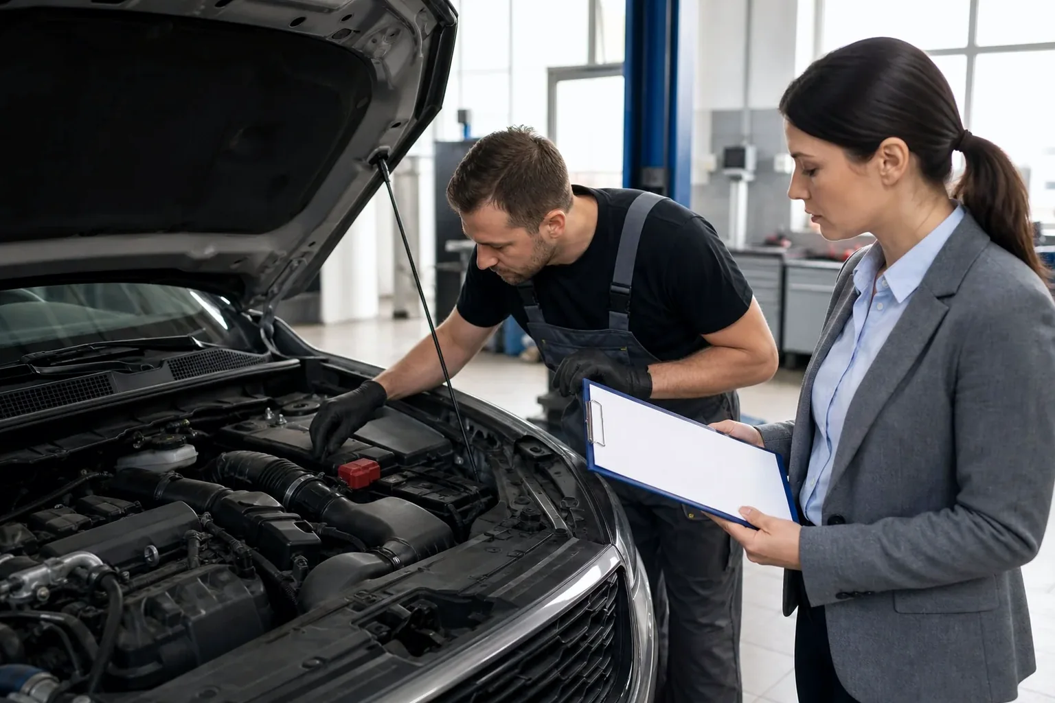 Profissional realizando cadastro de motor em Araucária.